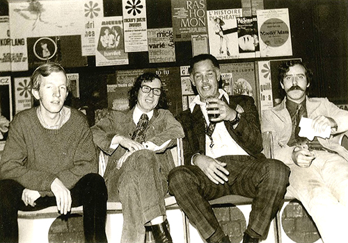 Rein de Graaff, Eric Ineke, Dexter Gordon en Henk Haverhoek na een concert in 1972. Foto archief Eric Ineke